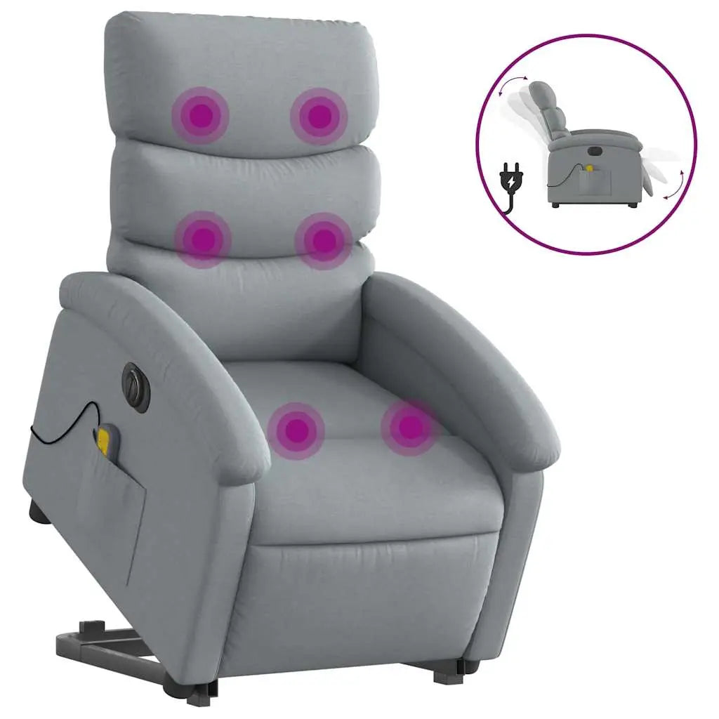 Fauteuil inclinable de massage électrique Gris clair Tissu - XIOS