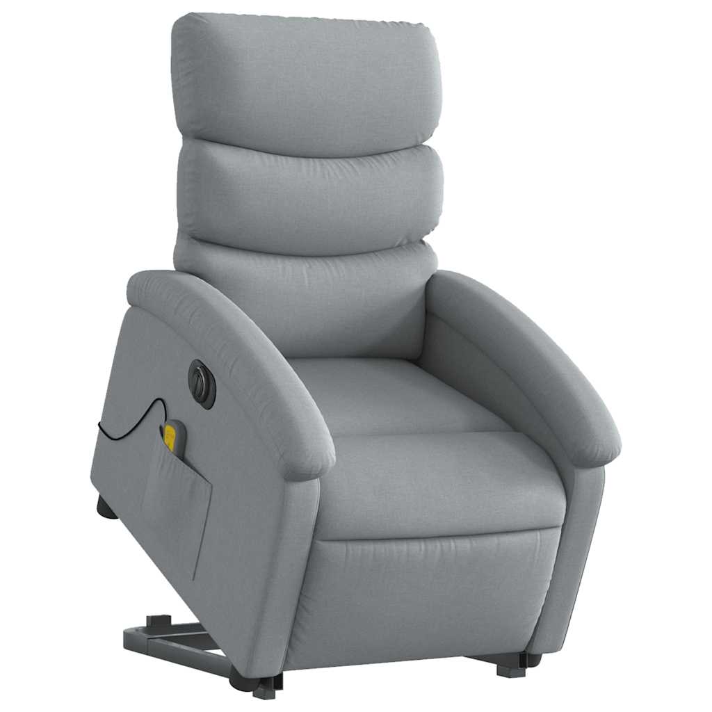 Fauteuil inclinable de massage électrique Gris clair Tissu - XIOS