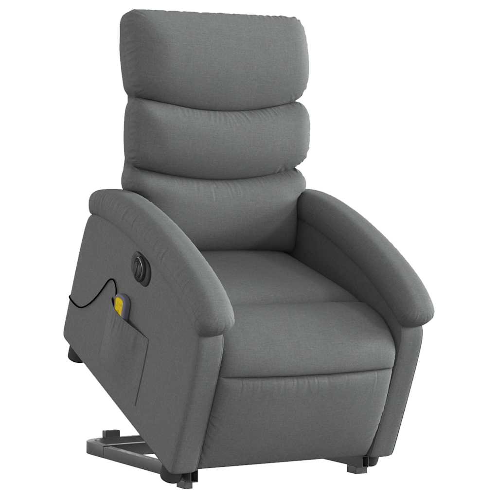 Fauteuil inclinable de massage électrique Gris foncé Tissu - XIOS