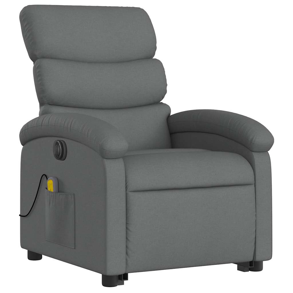 Fauteuil inclinable de massage électrique Gris foncé Tissu - XIOS