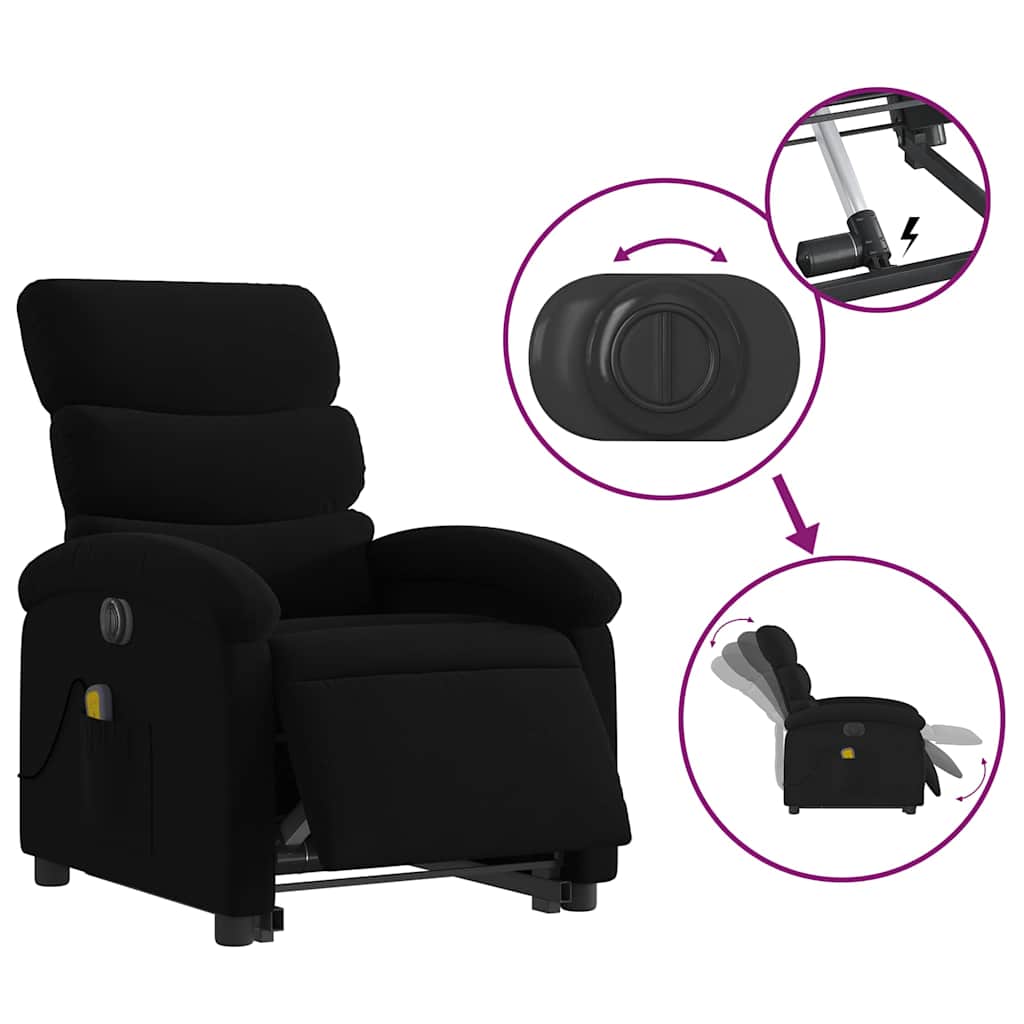 Fauteuil inclinable de massage électrique Noir Tissu - XIOS