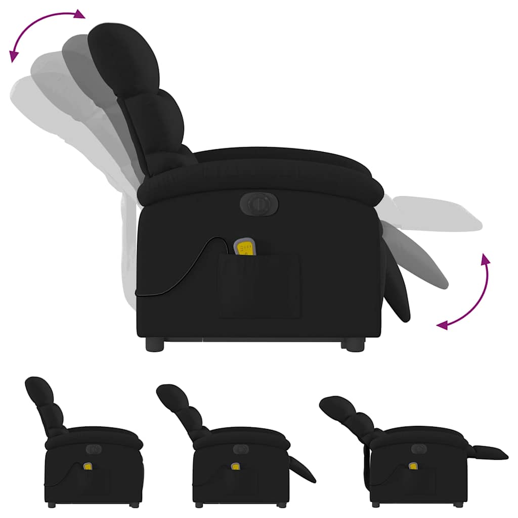 Fauteuil inclinable de massage électrique Noir Tissu - XIOS