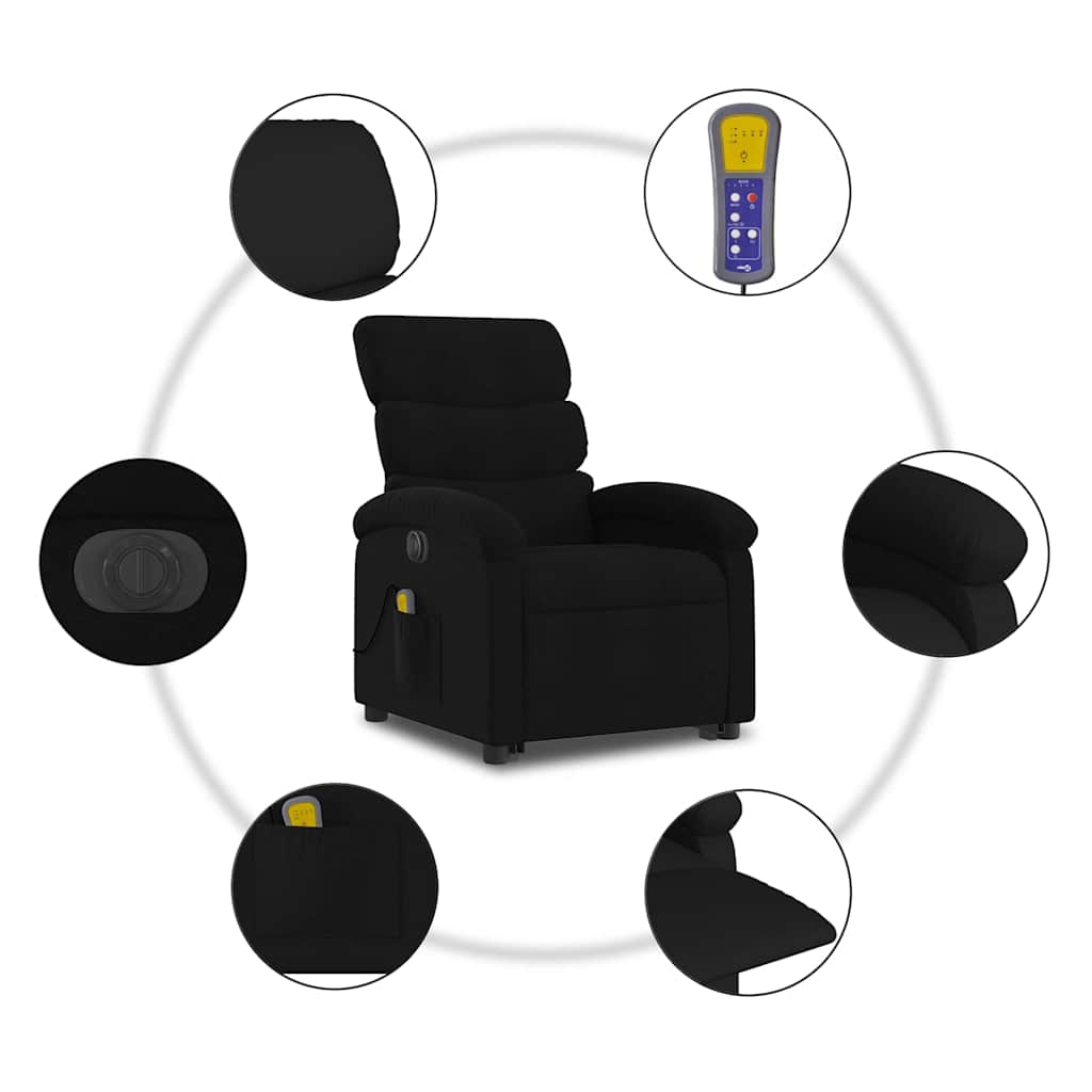 Fauteuil inclinable de massage électrique Noir Tissu - XIOS