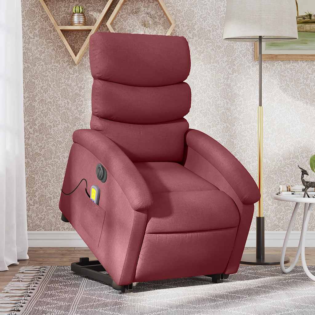 Fauteuil inclinable de massage électrique Rouge bordeaux Tissu - XIOS