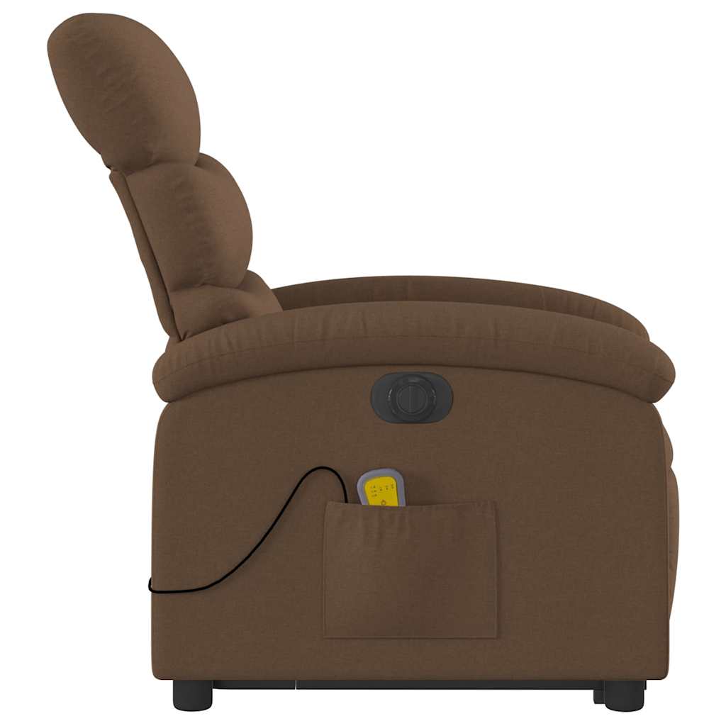 Fauteuil inclinable de massage électrique Marron Tissu - XIOS