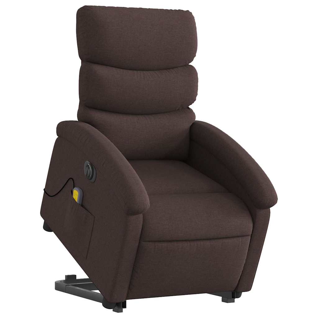 Fauteuil inclinable de massage électrique Marron foncé Tissu - XIOS