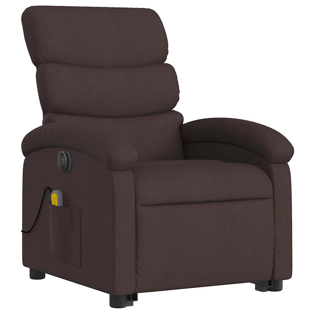 Fauteuil inclinable de massage électrique Marron foncé Tissu - XIOS