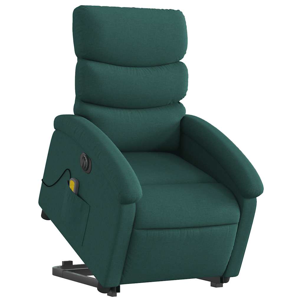 Fauteuil inclinable de massage électrique Vert foncé Tissu - XIOS