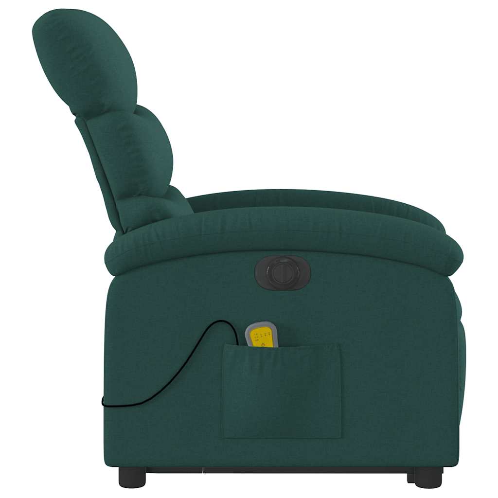 Fauteuil inclinable de massage électrique Vert foncé Tissu - XIOS