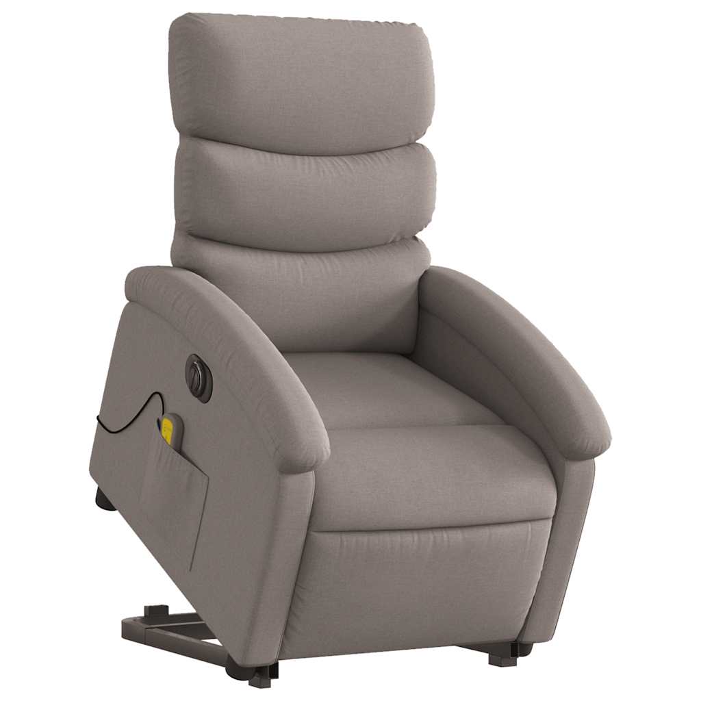 Fauteuil inclinable de massage électrique Taupe Tissu - XIOS