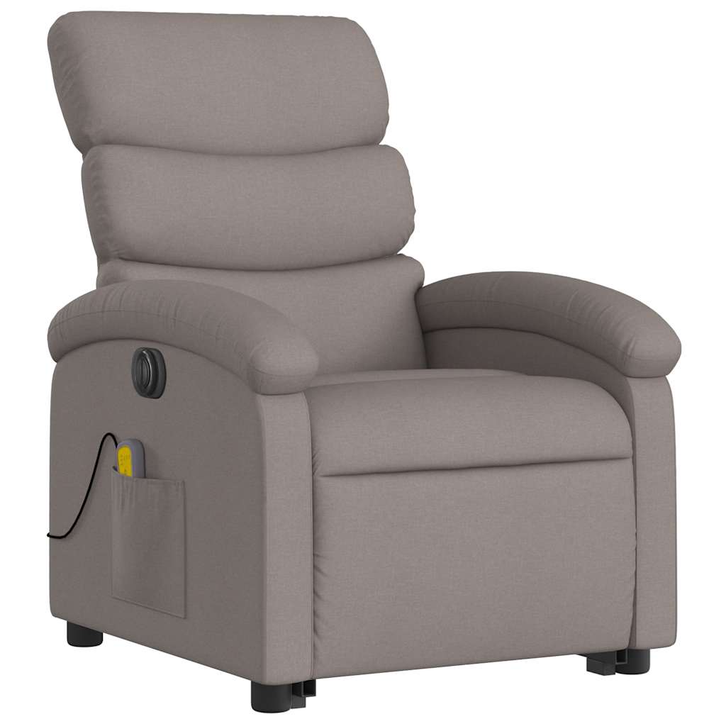 Fauteuil inclinable de massage électrique Taupe Tissu - XIOS