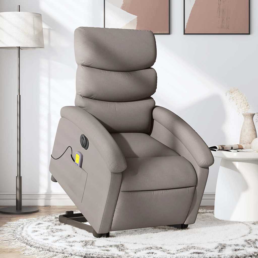 Fauteuil inclinable de massage électrique Taupe Tissu - XIOS