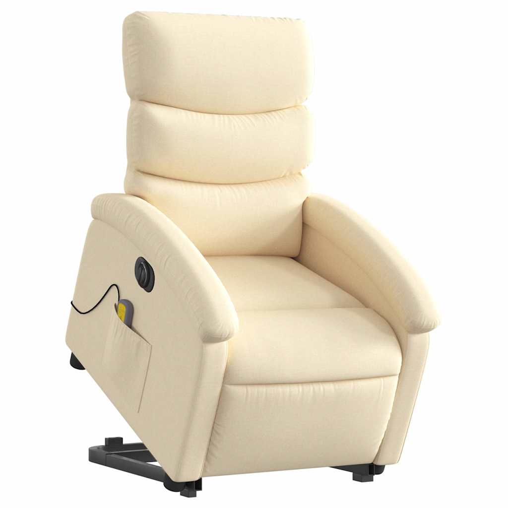 Fauteuil inclinable de massage électrique Crème Tissu - XIOS