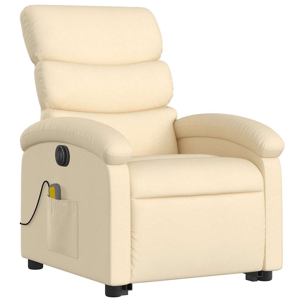 Fauteuil inclinable de massage électrique Crème Tissu - XIOS