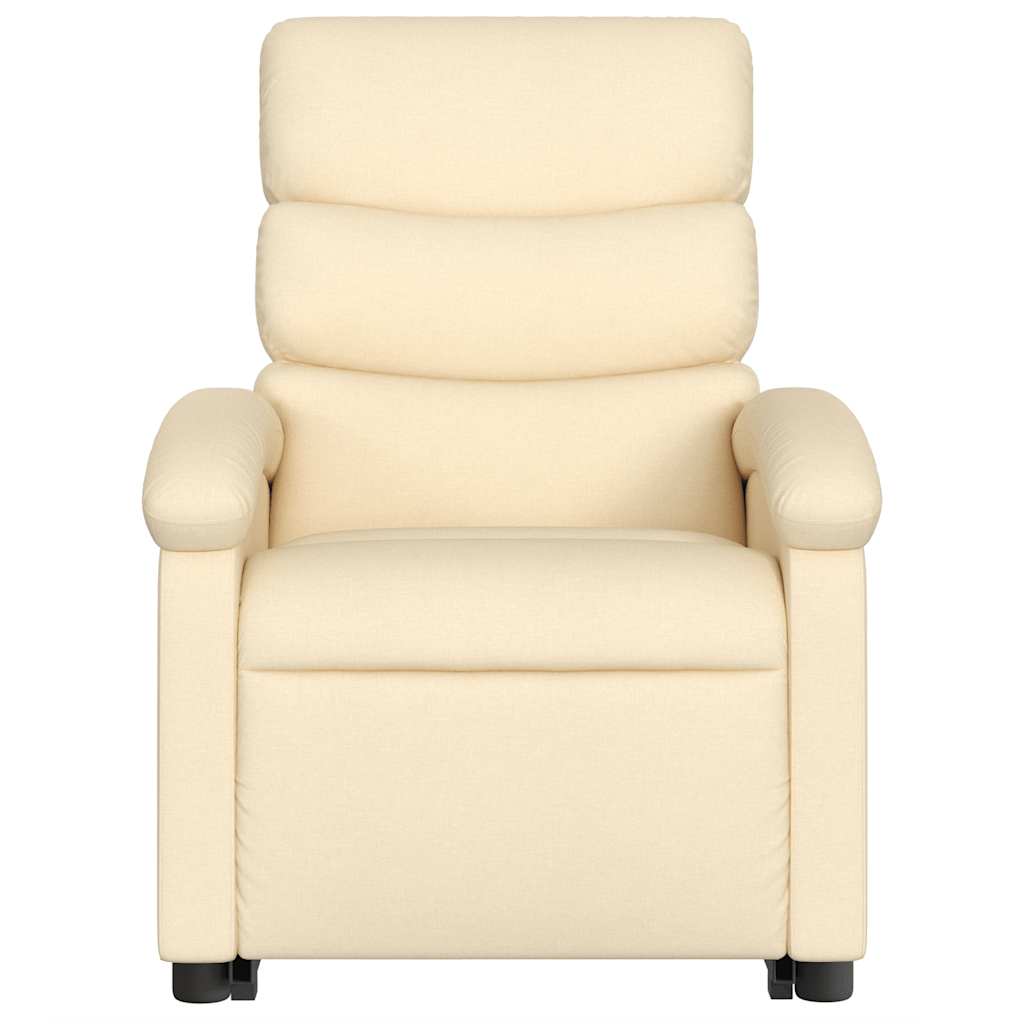 Fauteuil inclinable de massage électrique Crème Tissu