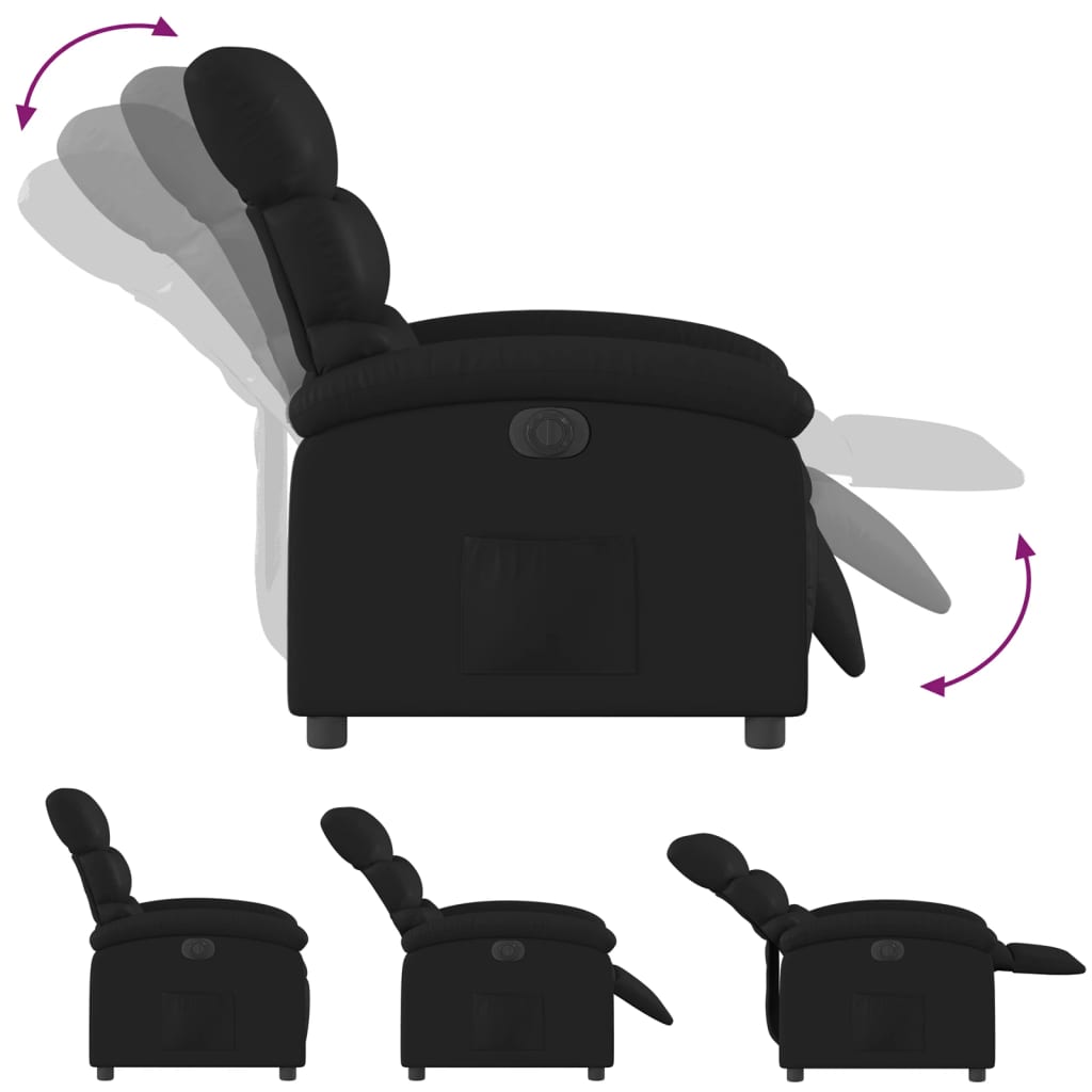 Fauteuil inclinable électrique Noir Similicuir - XIOS