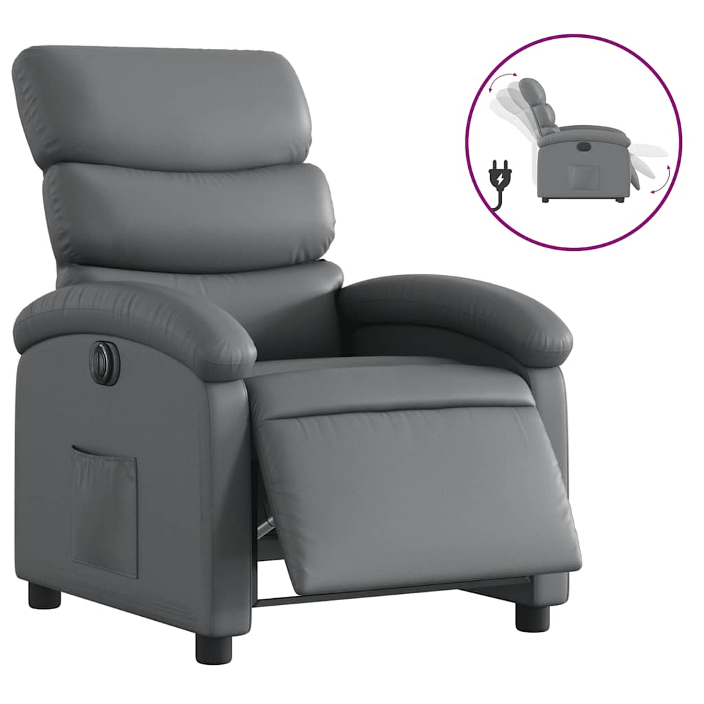 Fauteuil inclinable électrique Gris Similicuir - XIOS