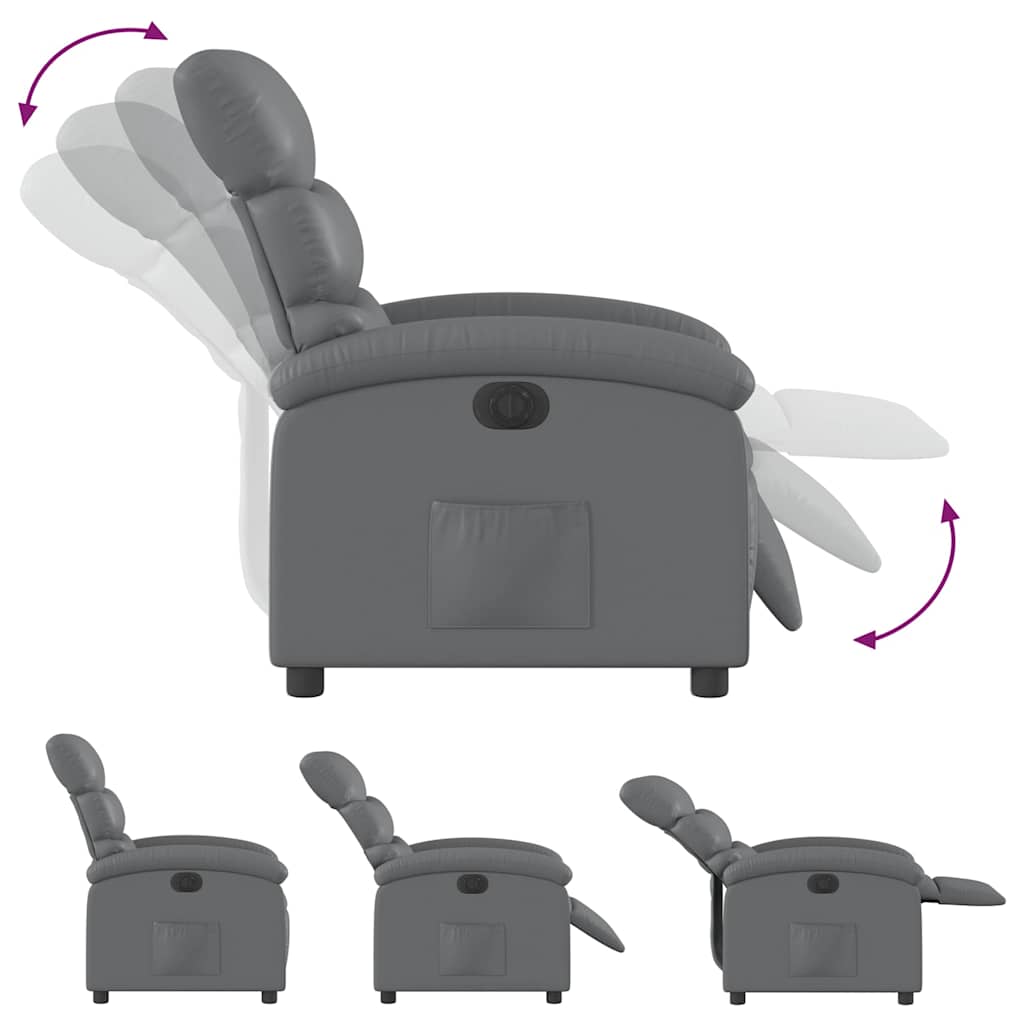 Fauteuil inclinable électrique Gris Similicuir - XIOS