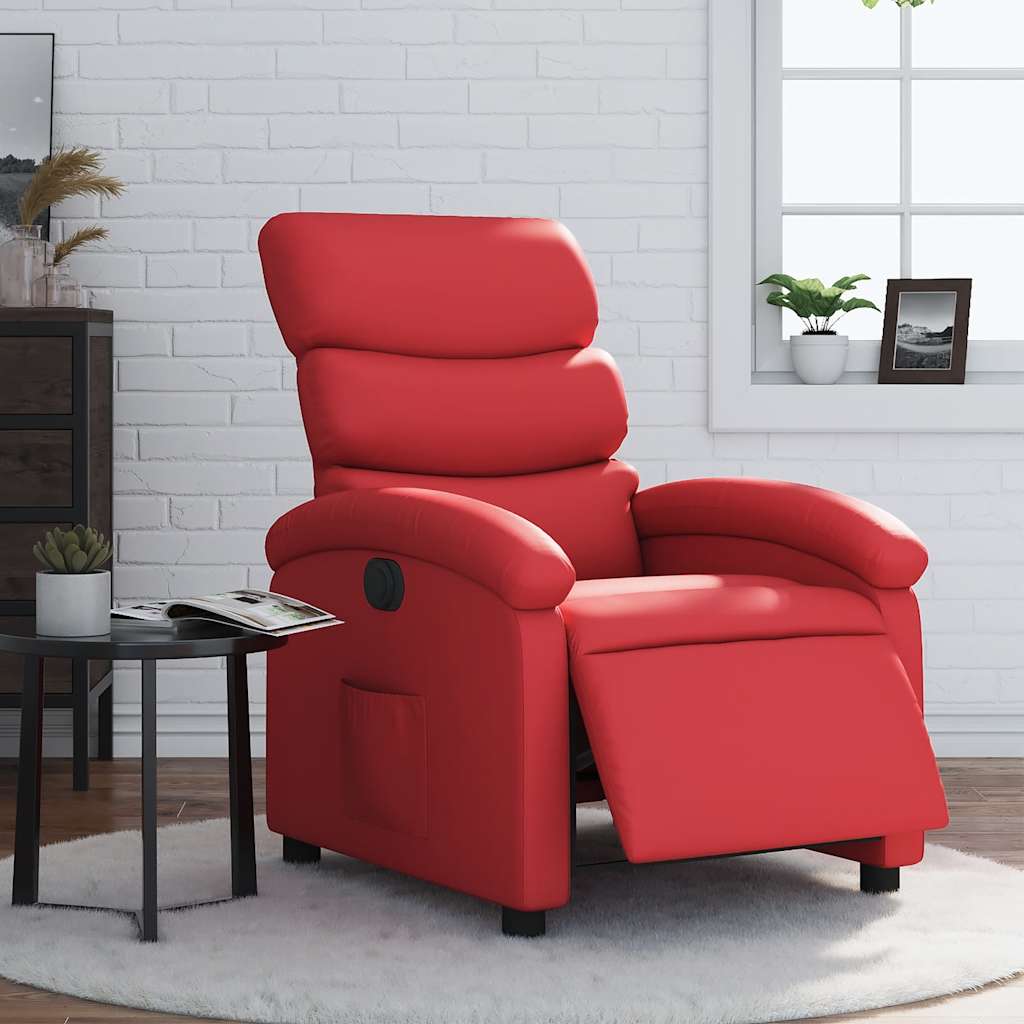 Fauteuil inclinable électrique Rouge Similicuir - XIOS