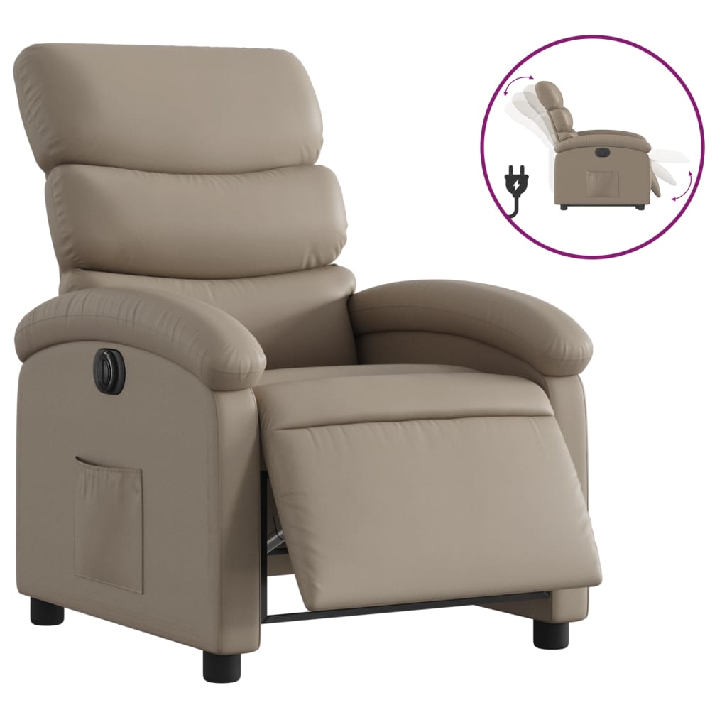 Fauteuil inclinable électrique Cappuccino Similicuir - XIOS