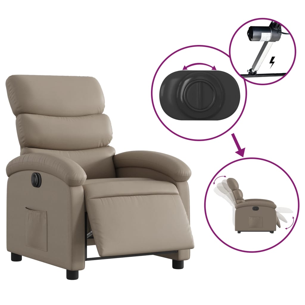 Fauteuil inclinable électrique Cappuccino Similicuir - XIOS