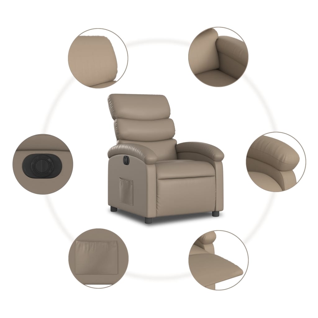 Fauteuil inclinable électrique Cappuccino Similicuir - XIOS