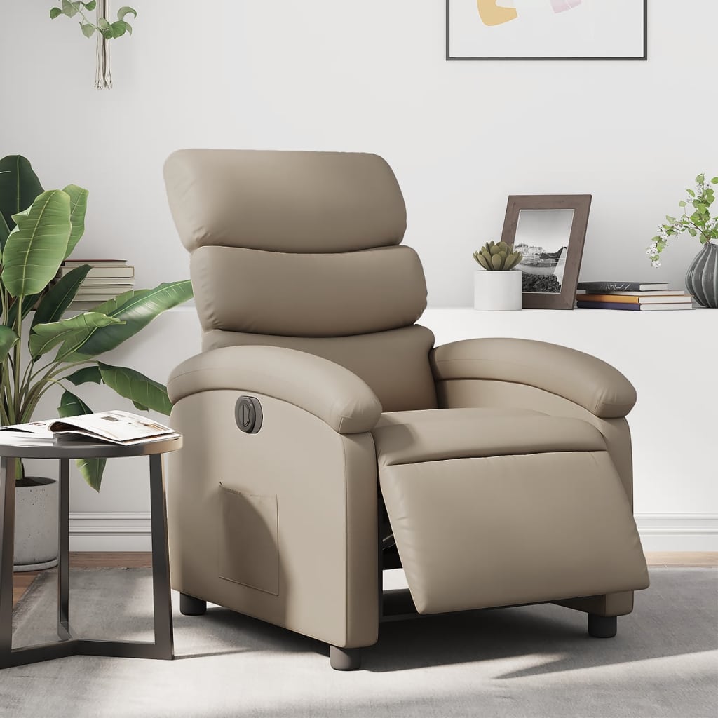 Fauteuil inclinable électrique Cappuccino Similicuir - XIOS