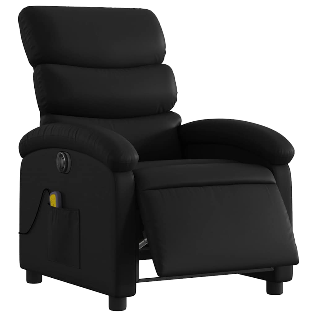 Fauteuil de massage inclinable électrique noir similicuir - XIOS
