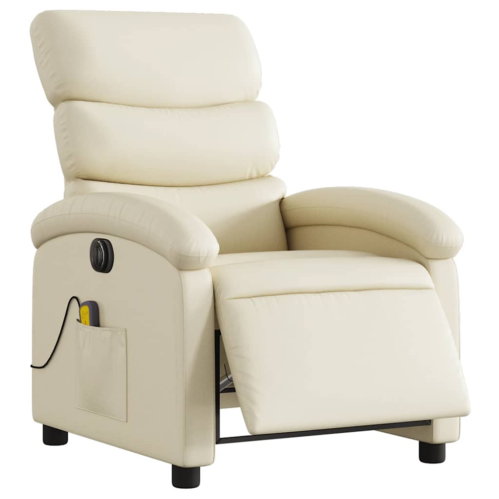 Fauteuil de massage inclinable électrique crème similicuir - XIOS