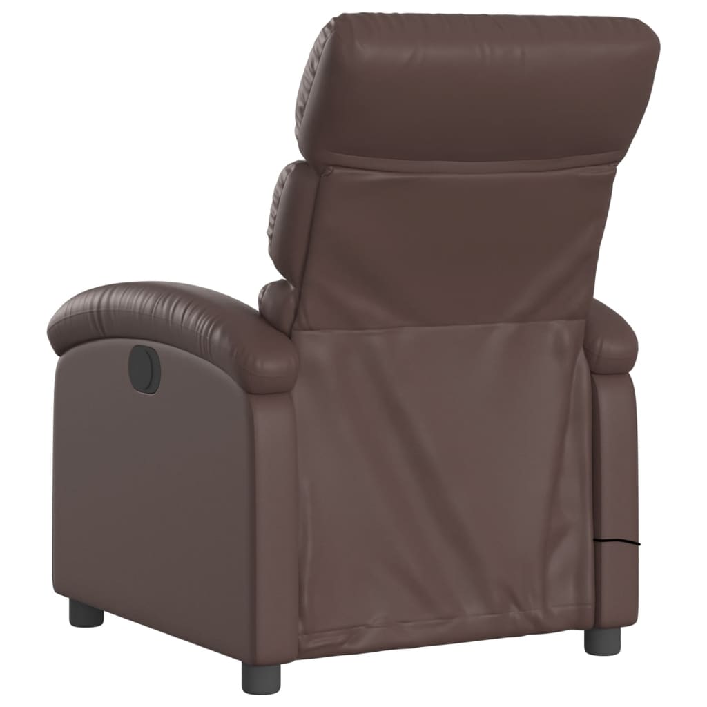 Fauteuil de massage inclinable électrique marron similicuir - XIOS