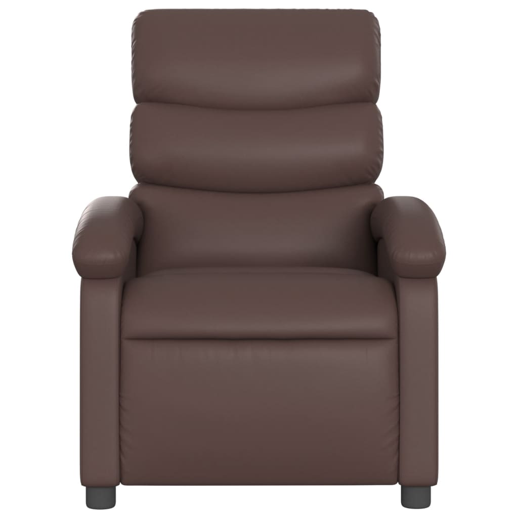 Fauteuil de massage inclinable électrique marron similicuir - XIOS