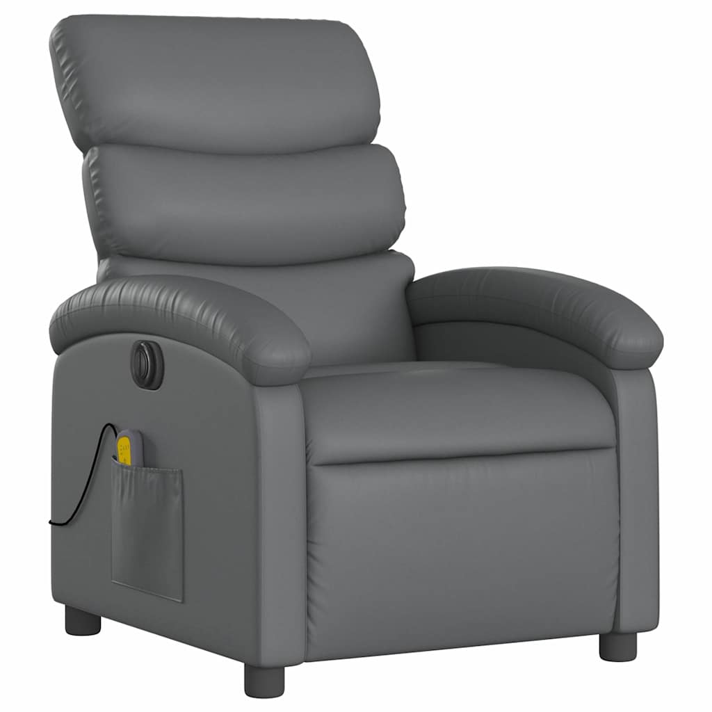 Fauteuil de massage inclinable électrique gris similicuir - XIOS