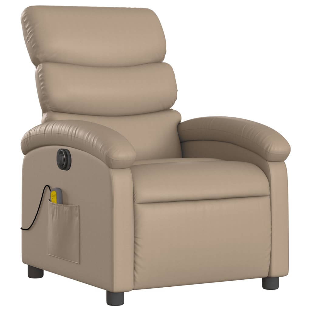 Fauteuil de massage inclinable électrique cappuccino similicuir - XIOS