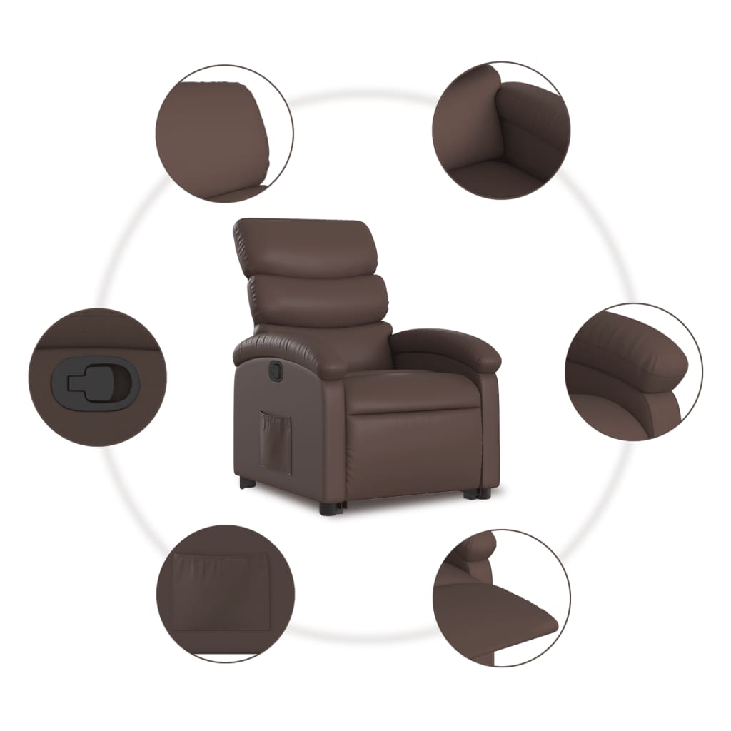 Fauteuil inclinable marron similicuir - XIOS