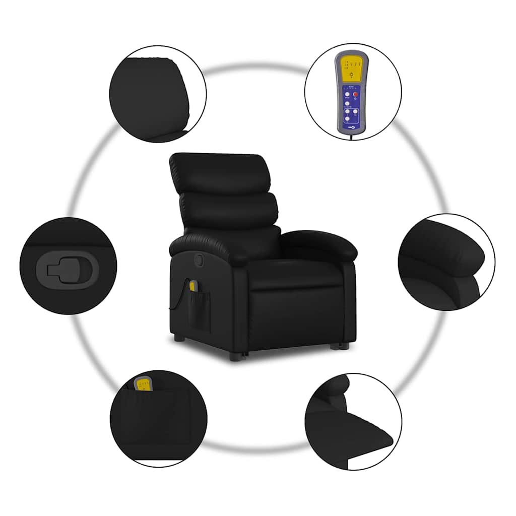 Fauteuil inclinable de massage Noir Similicuir - XIOS