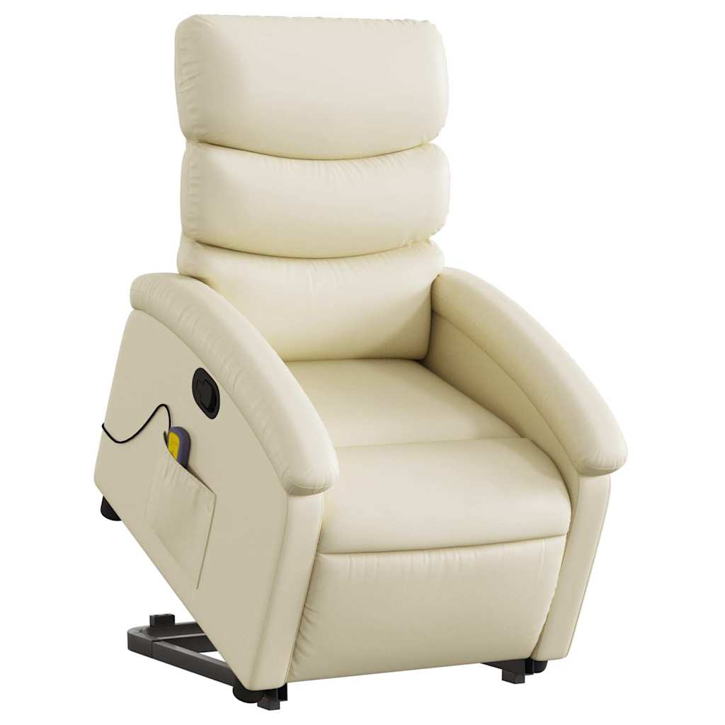 Fauteuil inclinable de massage Crème Similicuir - XIOS