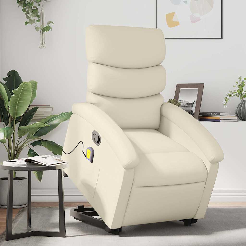 Fauteuil inclinable de massage Crème Similicuir - XIOS