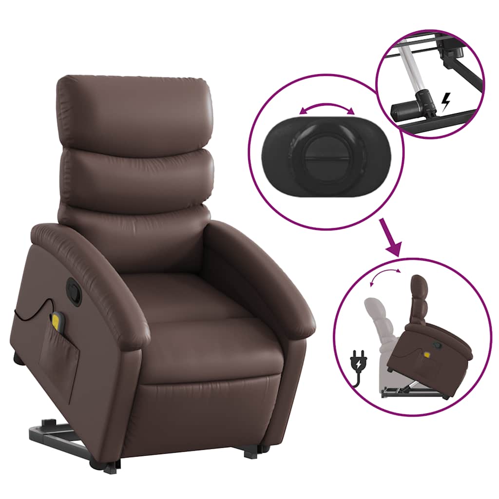 Fauteuil inclinable de massage Marron Similicuir - XIOS