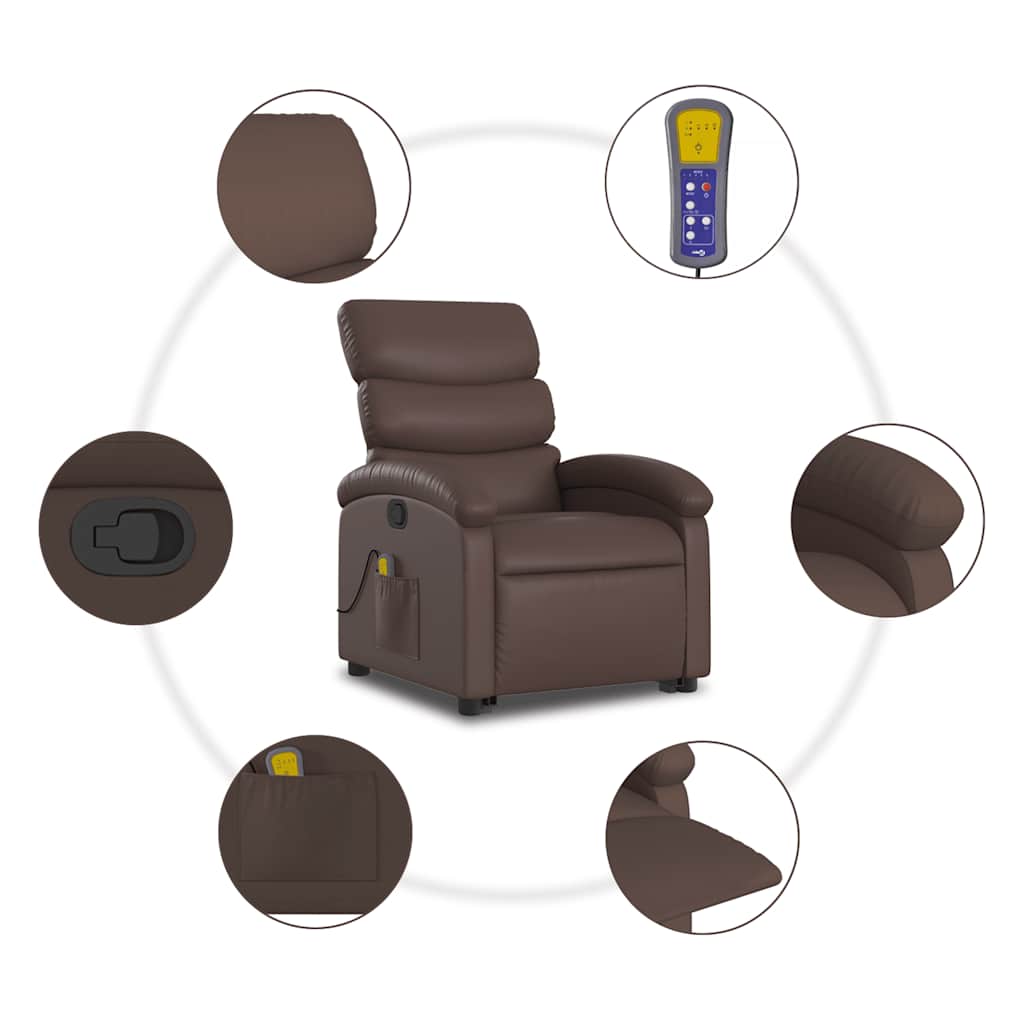 Fauteuil inclinable de massage Marron Similicuir - XIOS