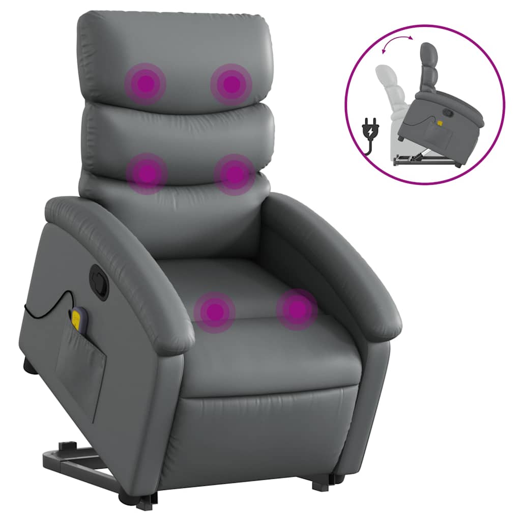 Fauteuil inclinable de massage Gris Similicuir - XIOS