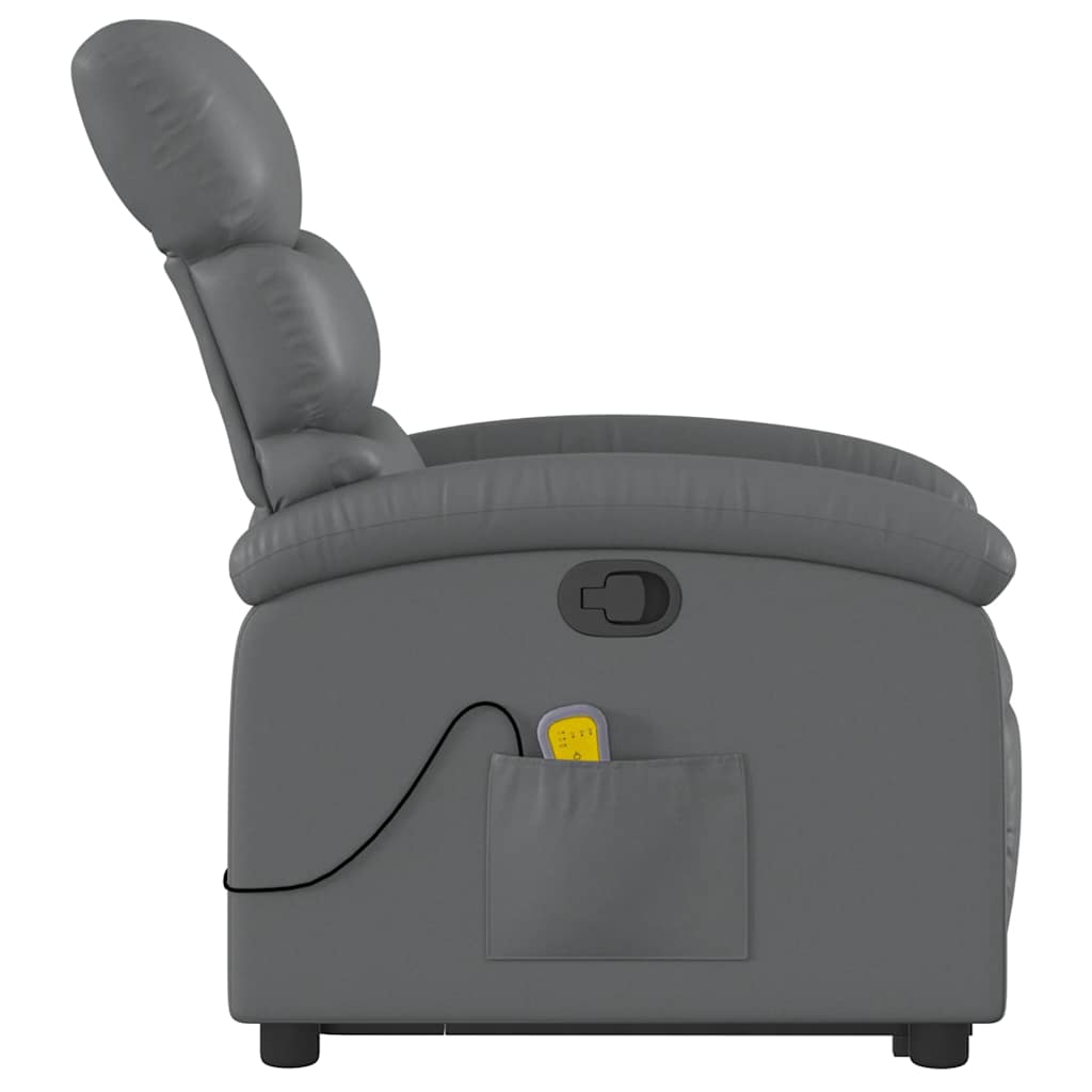 Fauteuil inclinable de massage Gris Similicuir - XIOS