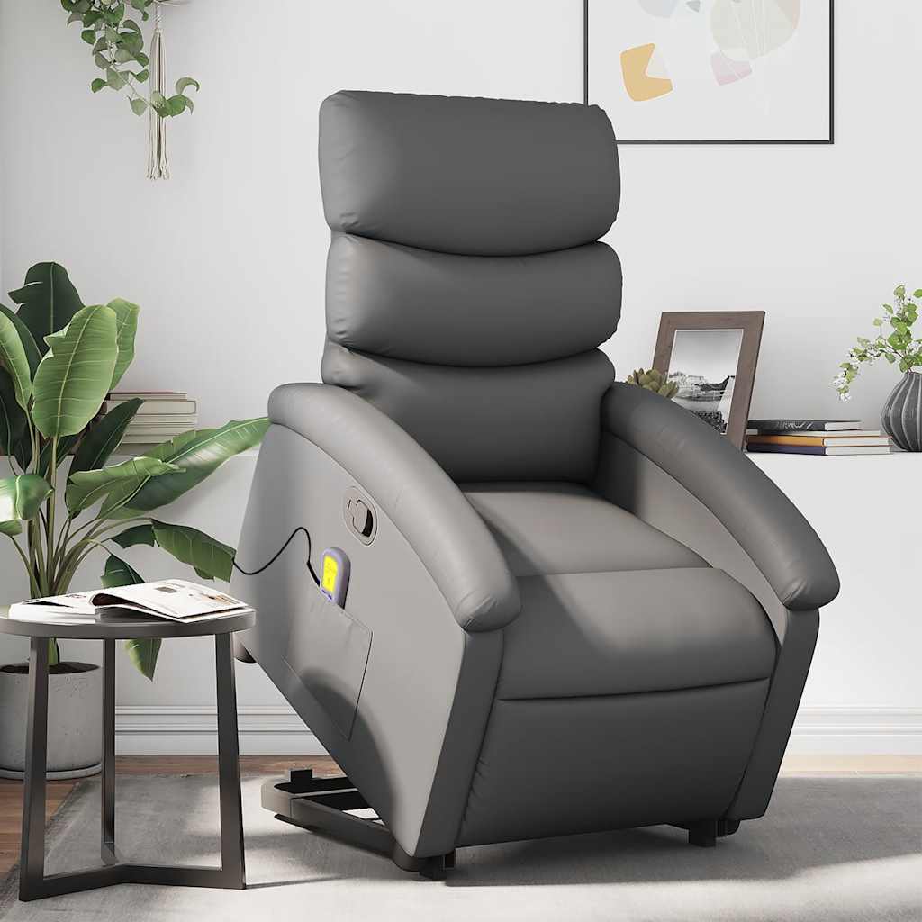 Fauteuil inclinable de massage Gris Similicuir - XIOS