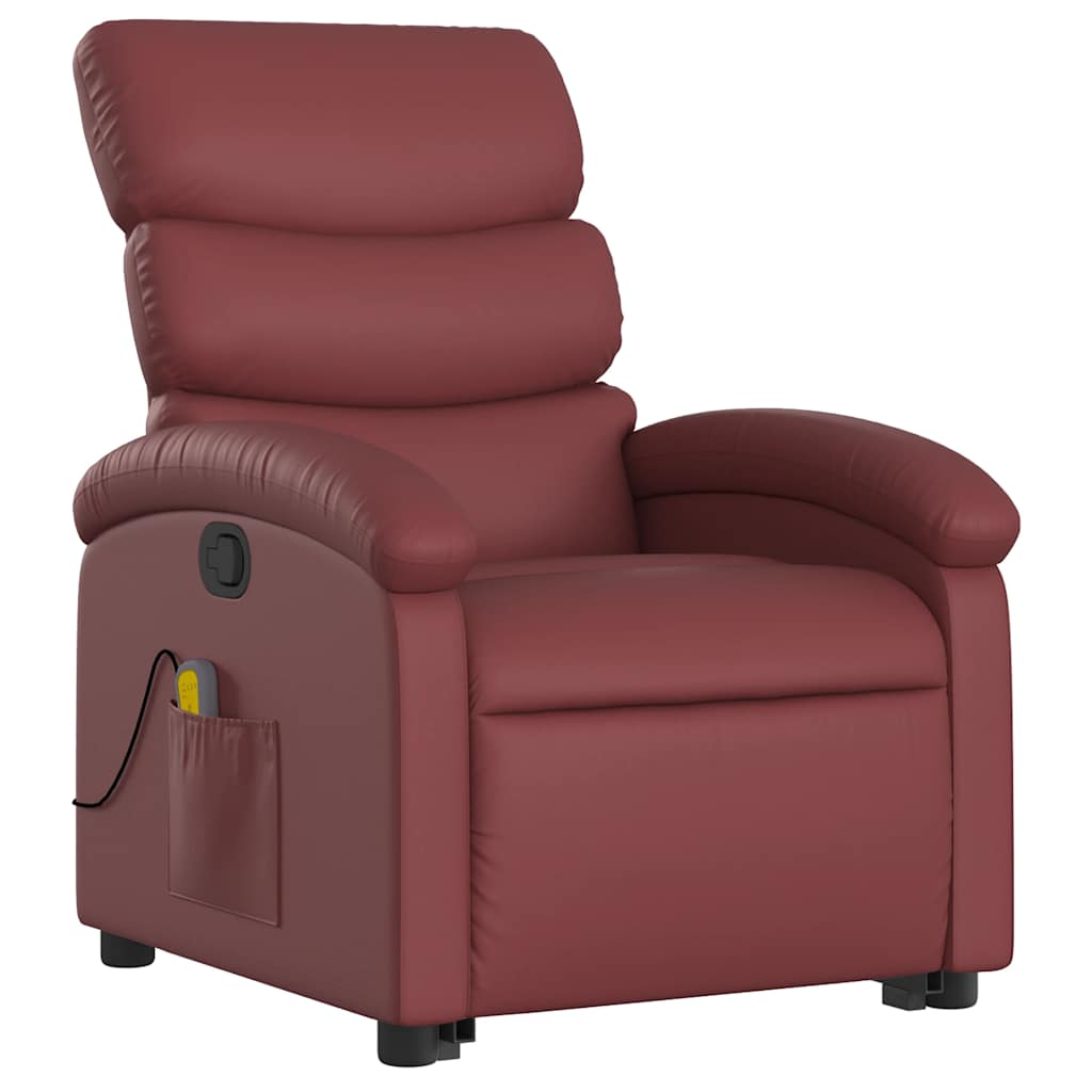 Fauteuil inclinable de massage Rouge bordeaux Similicuir