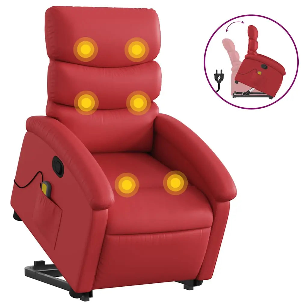 Fauteuil inclinable de massage Rouge Similicuir - XIOS