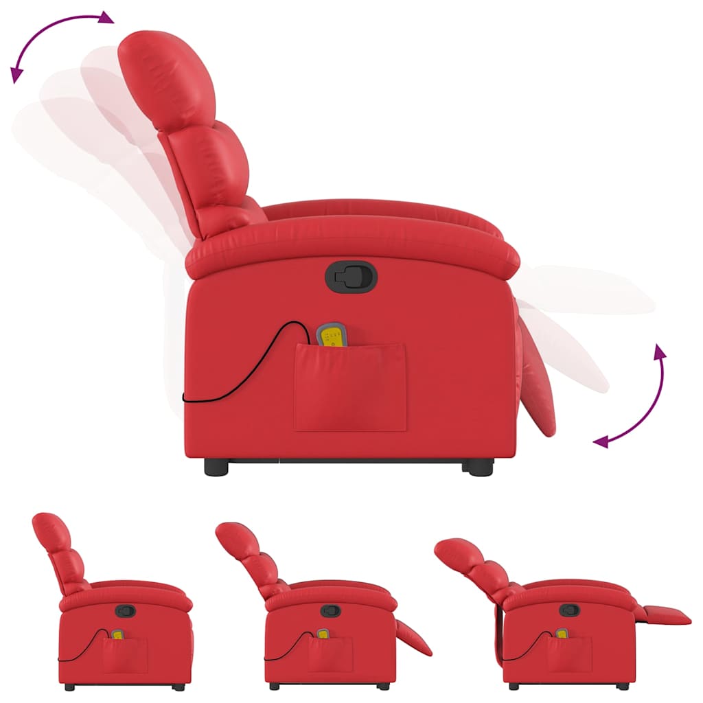 Fauteuil inclinable de massage Rouge Similicuir - XIOS