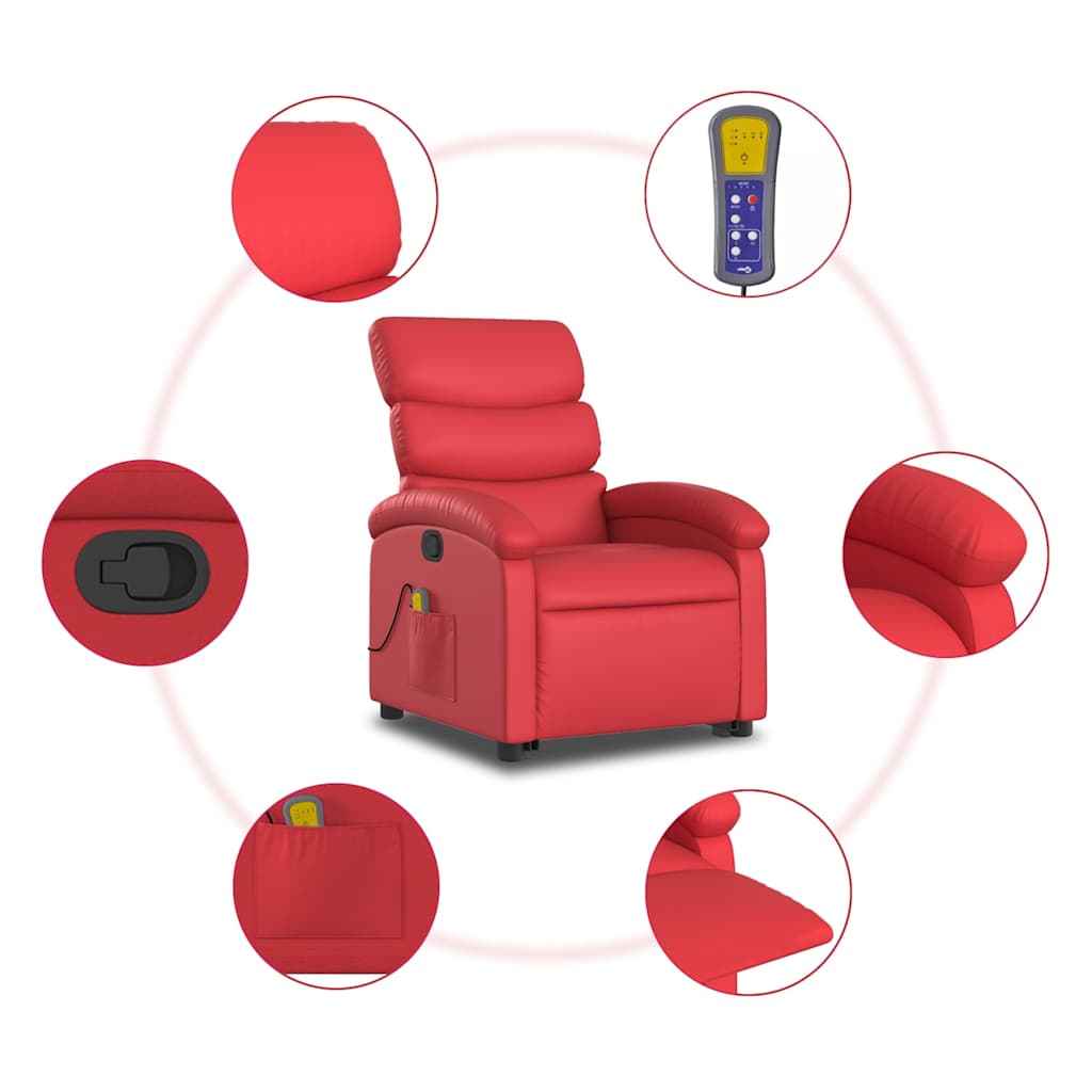 Fauteuil inclinable de massage Rouge Similicuir - XIOS