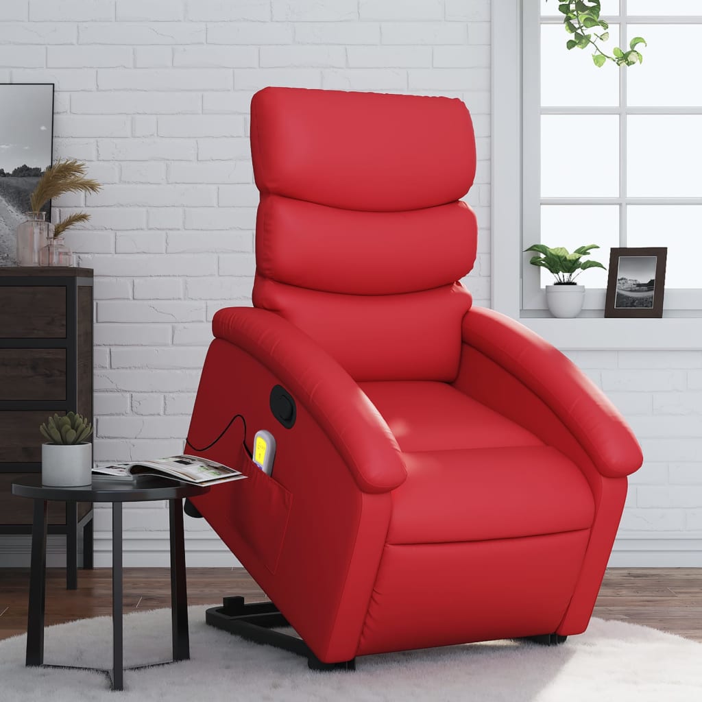 Fauteuil inclinable de massage Rouge Similicuir - XIOS