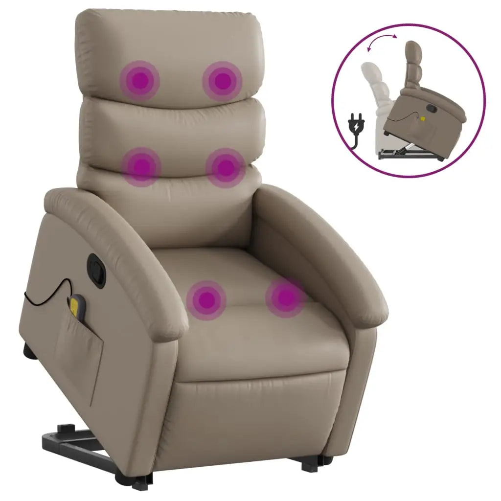 Fauteuil inclinable de massage Cappuccino Similicuir - XIOS
