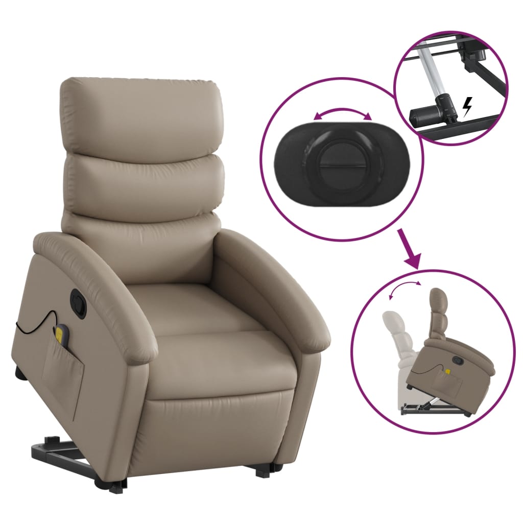 Fauteuil inclinable de massage Cappuccino Similicuir - XIOS