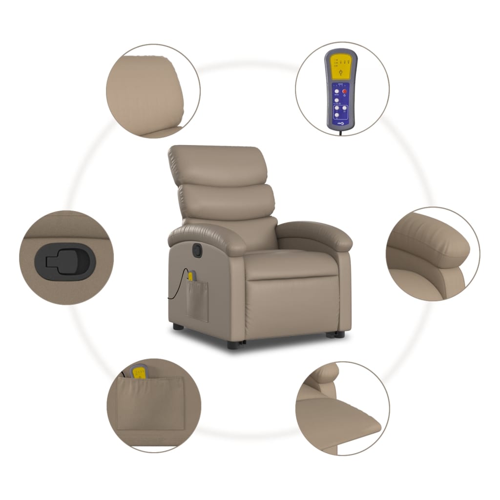 Fauteuil inclinable de massage Cappuccino Similicuir - XIOS